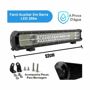 BARRA LED 7D BIVOLT AMBAR STROBO 52CM 96LEDS 288W
