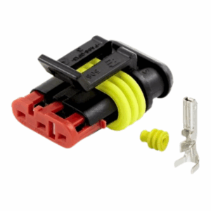 KIT CONECTOR SUPERSEAL FEMEA 3 VIAS COM TERMINAIS E BORRACHA AMP 1.5