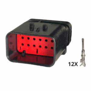 KIT CONECTOR 12 VIAS VERMELHO TRATORES E MAQUINARIAS AGRÍCOLAS MACHO