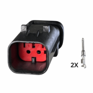 KIT CONECTOR 2 VIAS VERMELHO TRATORES E MAQUINARIAS AGRÍCOLAS MACHO