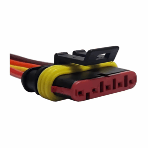 CHICOTE CONECTOR SUPERSEAL FEMEA 5 VIAS COM TERMINAIS E BORRACHA AMP 1.5