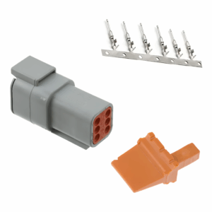 KIT CONECTOR DTM 6 VIAS MACHO COM TERMINAIS