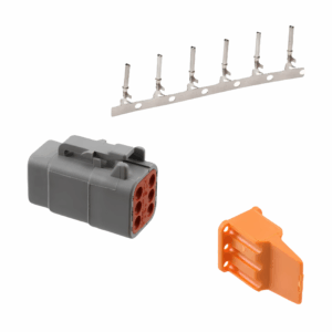 KIT CONECTOR DTM 6 VIAS FEMEA COM TERMINAIS