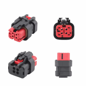 KIT CONECTOR 4 VIAS VERMELHO TRATORES E MAQUINARIAS AGRÍCOLAS FEMEA