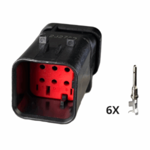 KIT CONECTOR 6 VIAS VERMELHO TRATORES E MAQUINARIAS AGRÍCOLAS MACHO