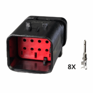 KIT CONECTOR 8 VIAS VERMELHO TRATORES E MAQUINARIAS AGRÍCOLAS MACHO