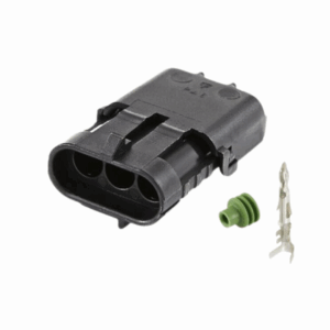 KIT CONECTOR DELPHI MACHO 3 VIAS COM TERMINAIS E BORRACHA