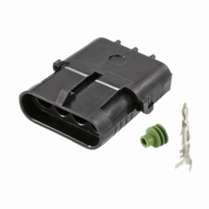 KIT CONECTOR DELPHI MACHO 4 VIAS COM TERMINAIS E BORRACHA