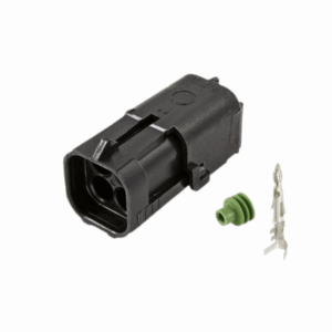 KIT CONECTOR DELPHI MACHO 4 VIAS COM TERMINAIS E BORRACHA QUADRANGULAR