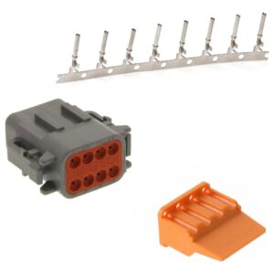 KIT CONECTOR DTM 8 VIAS FEMEA COM TERMINAIS