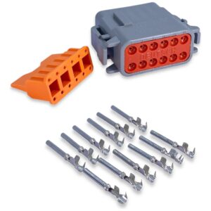 KIT CONECTOR DTM 12 VIAS FEMEA COM TERMINAIS