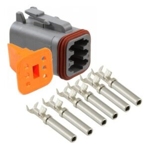 KIT CONECTOR DT 6 VIAS FEMEA COM TERMINAIS DEUTSCH
