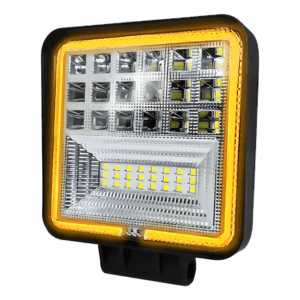 FAROL DE MILHA 126W 42LEDS QUADRADO C/SETA