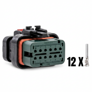 KIT CONECTOR 12 VIAS VERDE TRATORES E MAQUINARIAS AGRICOLAS FEMEA