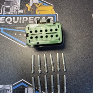 KIT CONECTOR 12 VIAS VERDE TRATORES E MAQUINARIAS AGRICOLAS FEMEA