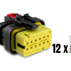 KIT CONECTOR 12 VIAS AMARELO TRATORES E MAQUINARIAS AGRICOLAS FEMEA