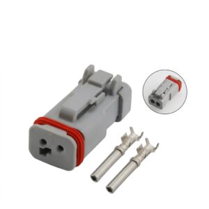 KIT CONECTOR DT 2 VIAS FEMEA CAT BRANCO COM GUIA B